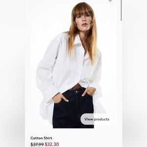 Women’s Size Small Women’s US White Cotton Button down Long-Sleeve Shirt